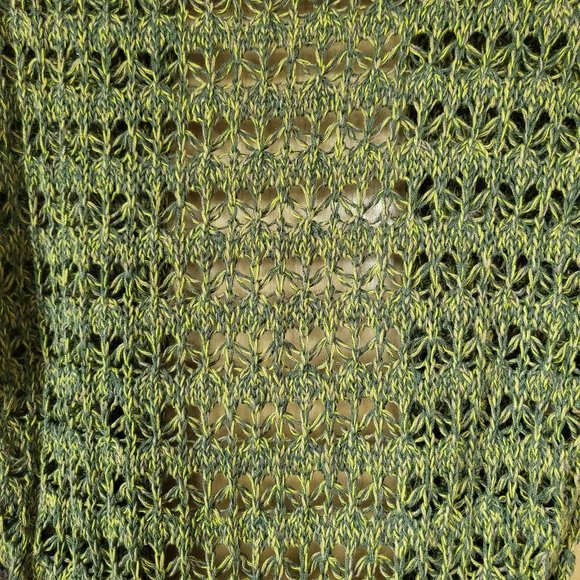 Crocheted Cardigan Vest with Belt Green Size Medium - Picture 5 of 11